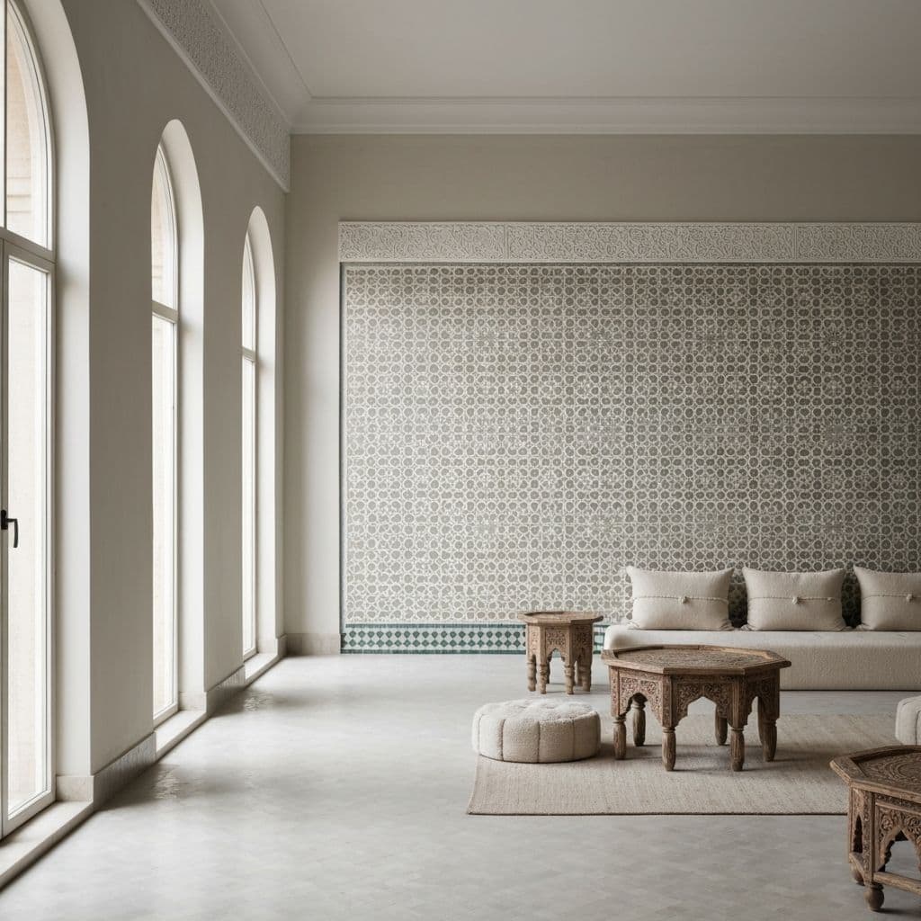Appartement riad minimaliste · Espace de vie