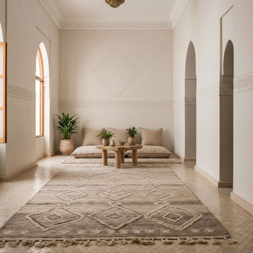 Appartement riad minimaliste · Espace de vie