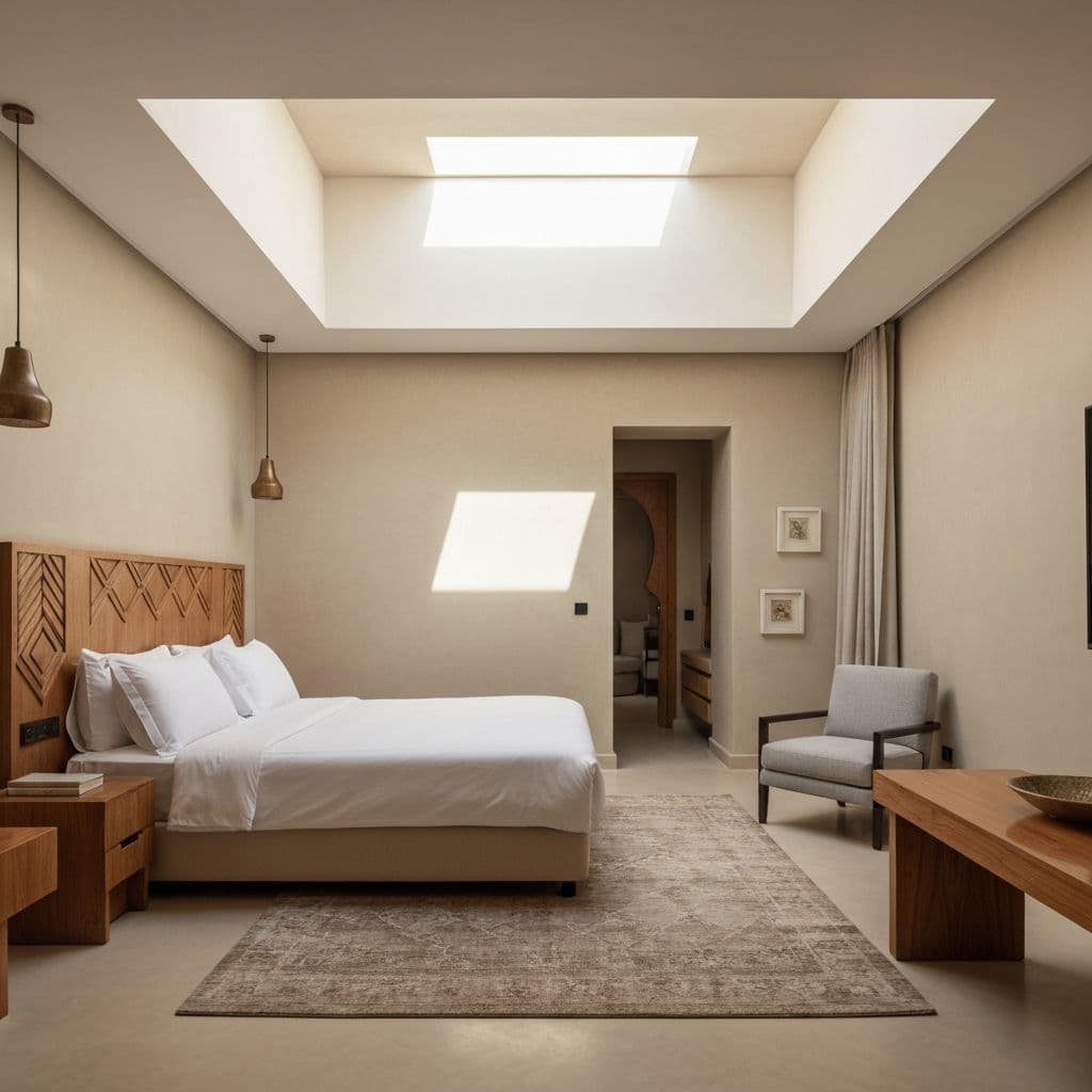 Appartement riad minimaliste · Espace de vie